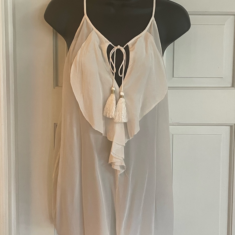 Lilly Pulitzer Cream Asymmetrical Tie Front Camisole